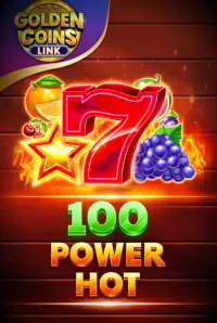 100 power hot golden coins link slot logo